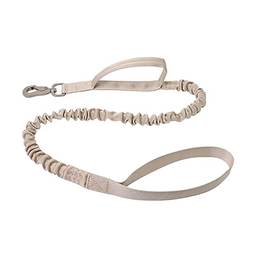 kowaku Bungee-Hundeleine mit Griff, stoßdämpfendes Nylon, stark, strapazierfähig, Hundetrainingsleine, Hundeleinen für kleine, mittelgroße und große Hunde, Karabinerhaken in Khaki von kowaku