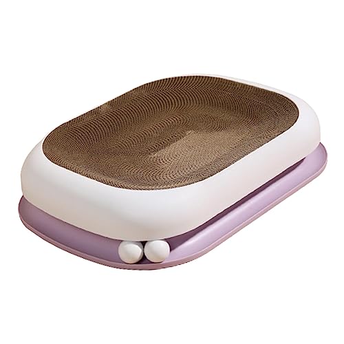 kowaku Cat Scratcher Bed Lounge Large Oval Nonslip Durable Couch Cat Scratch Pad for Cat Kitten Training Toy Furniture Protector Indoor Cats, Violet von kowaku