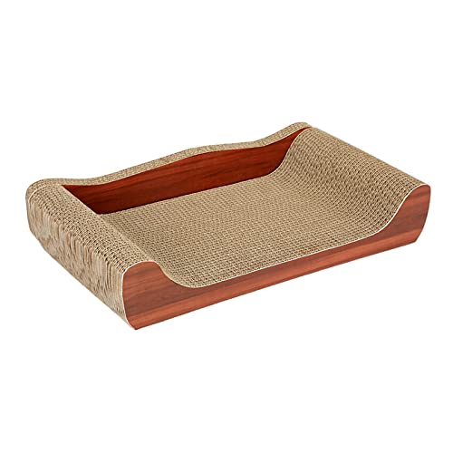 kowaku Cat Scratcher Cardboard Cat Toy, Cat Scratch Bed Furniture Protector, Grinding Claw Pet Bed Cat Sofa for Indoor Cats Rest, Brown 61cmx30cmx11cm von kowaku