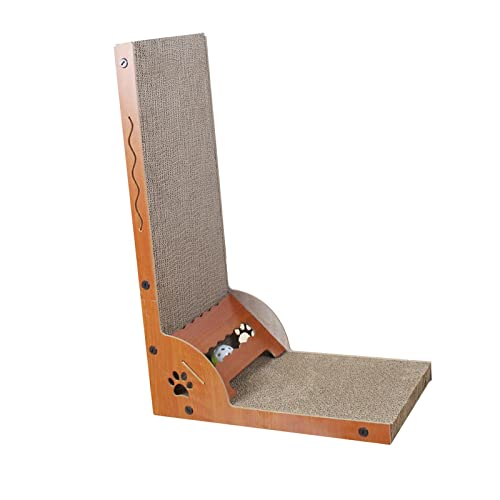 kowaku Cat Scratcher Pad, L Förmiges Katzenkratzbrett Aus Karton, Katzenkratzer für Katzen Im Innenbereich, Kätzchen, Vertikales Katzenkratzpolster, Schützt, Gekrümmt von kowaku