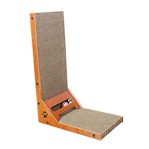 kowaku Cat Scratcher Pad, L Förmiges Katzenkratzbrett Aus Karton, Katzenkratzer für Katzen Im Innenbereich, Kätzchen, Vertikales Katzenkratzpolster, Schützt, rechter Winkel von kowaku