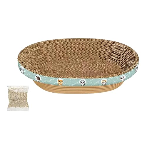 kowaku Cat Scratcher Pad Bed Cat Scratching Board Play Wellpappe Interactive Toy Scratch Bowl Lounge Bed for Kitty Indoor Cats Kitten von kowaku