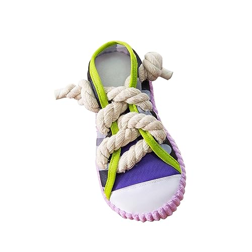 kowaku Dog Bite Tug Toy Dog Toy Tug Toy Squeaky Playing Running Puppy Biting Resistant Pull Toy Dog Chew Toys Puppy Interactive Toy for Park, Purple Shoe Edge von kowaku