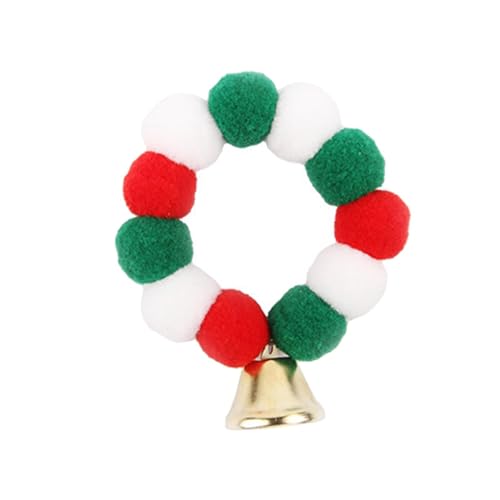 kowaku Elastisches Katzenhalsband, Hunde-Weihnachtsplüsch-Glockenhalsband, Welpen-Kätzchenhalsbänder für Partygeschenke, S von kowaku