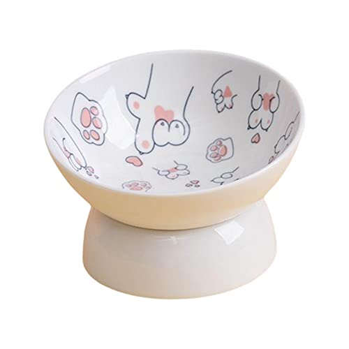 kowaku Erhöhter Futternapf für Haustiere, Keramik, Futterbehälter für Katzen, stabiler Hundenapf, erhöhter Katzenfutternapf, rosa von kowaku