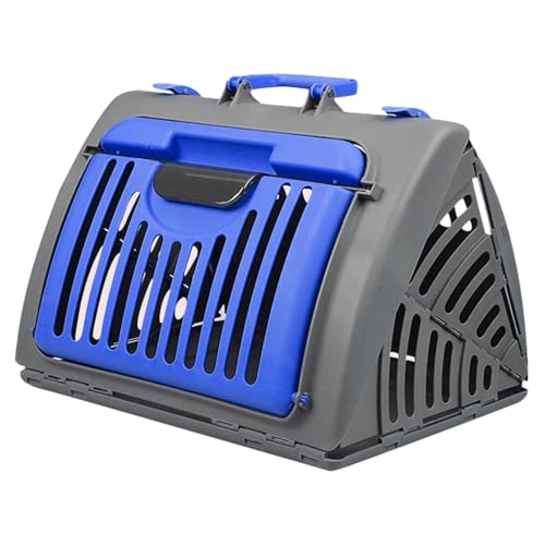 kowaku Faltbare Transportbox für Haustiere, Katzen-Reisebox, Transportbox, Käfig, Hundebox, harte Seiten für Katzen, Kätzchen, Campingausflug, Blau von kowaku