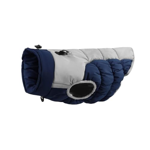 kowaku Fleece-Hundemantel, Schneeanzug, wasserdicht für kaltes Wetter, Winterjacken, Bekleidung für Partys, Reisen, Spaziergänge, Picknick im Freien, Marineblau XL von kowaku