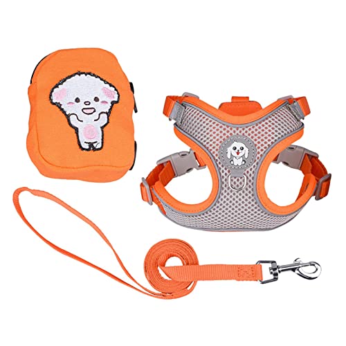 kowaku Flexibles Hundegeschirr und Leine Set für aktive Haustiere im Sommer, Orangefarbenes Medium von kowaku