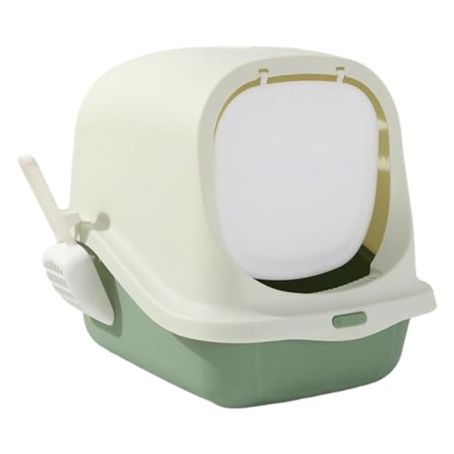kowaku Geschlossene Katzentoiletten, Katzentoilette mit Kapuze, leicht zu reinigen, Heimtierbedarf, leicht zugänglich, große Katzentoiletten mit Kapuze, Grün von kowaku