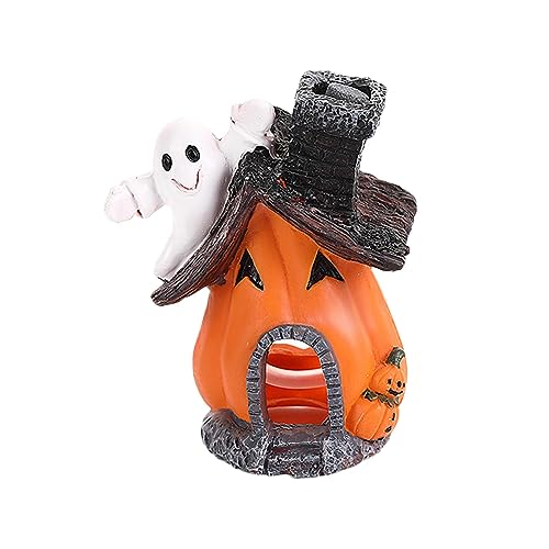 kowaku Halloween Kürbis Haus Figur Landschaftsbau Verstecke Zubehör Harz Handwerk Dekor Fische Haus Sammlerstück Aquarium Ornament von kowaku