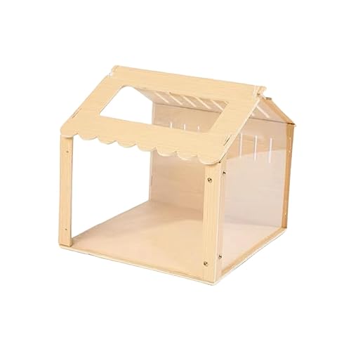 kowaku Hamsterhaus Nistplatz Übungsspielzeug Erkundung Spielzeug Einfach zu montieren Spielspielzeug Holz Spielplatz für Rennmäuse Igel Schlafen, 40 x 29 x 32 cm von kowaku