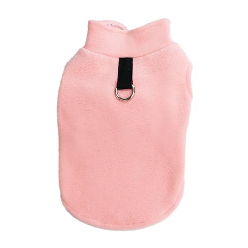 kowaku Haustier-Hundepullover, Weste, superweich, mit D-Ringen, Welpenkleidung, Mäntel für kaltes Wetter, Fleece-Winterpullover für Haustierkleidung, Rosa von kowaku