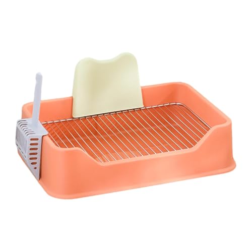 kowaku Haustier-Hundetoilette, Hundetöpfchen-Tablett, Haustierzubehör mit, spritzwassergeschütztes Welpen-Töpfchen-Tablett, Welpen-Trainingstablett, Orange von kowaku