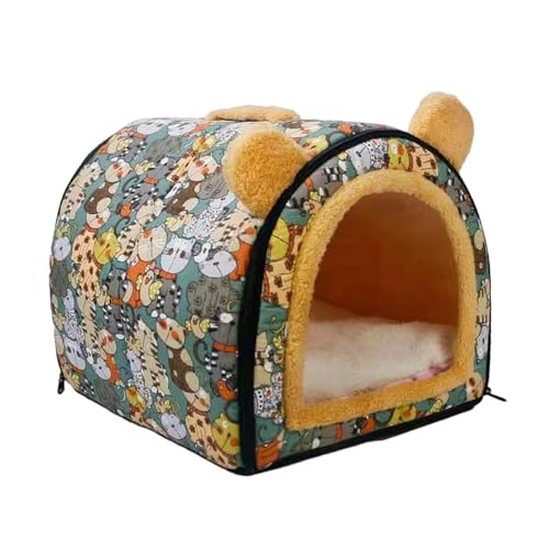 kowaku Haustier-Katzennest, Katzennest, gemütliches Innenkissen, Zwinger, schlafendes Katzenhaus, Hundekatzenbett für, Hund, Chihuahua, Zwergspitz, Grün klein von kowaku