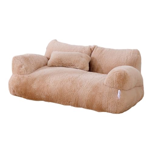 kowaku Haustier-Sofa, Katzensofa, Couch, tragbares Haustierbett, abnehmbarer Bezug, rutschfeste Unterseite, waschbar, Hundecouch für Indoor-Katzen, Kaffee von kowaku