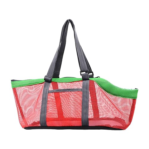 kowaku Haustier-Tragetasche, Handtasche, Hunde-Geldbörse, Tragetasche, Käfig, Netz-Design mit Abnehmbarer Matte, Tragetasche, Schulter-Reisetasche für kleine, grau rot von kowaku