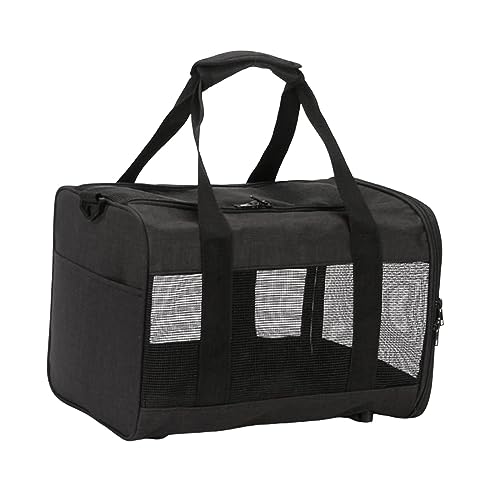kowaku Haustiertragetasche mit weichen Seiten, Hundetragetasche für kleine Hunde, Umhängetasche, atmungsaktive Falttasche, Katzentragetasche für kleine, Schwarz von kowaku