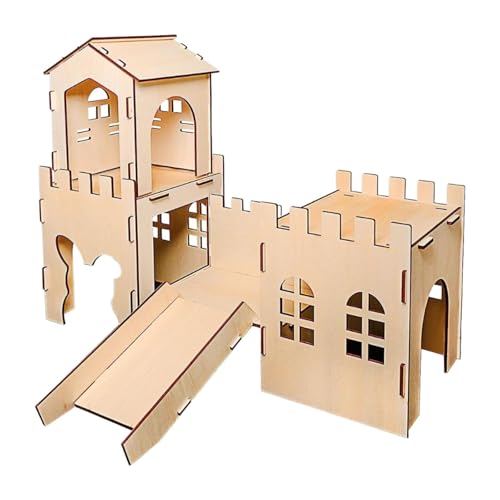 kowaku Hölzernes Meerschweinchenhaus, Kaninchenversteck, Burg für Syrische Hamster, kowaku Hölzernes Meerschweinchenhaus, Kaninchenversteck, Burg für Syrische Hamster, von kowaku