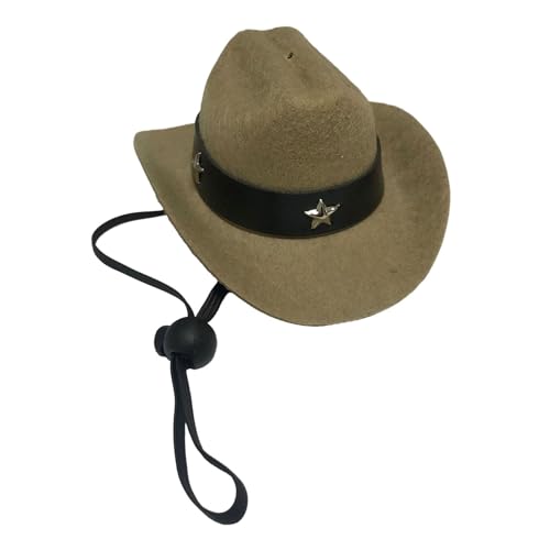 kowaku Hunde-Cowboy-Hut, Haustierkostüm-Hut, verstellbar, lustige Hundehüte für Haustiere, Hunde, Katzen, Cowboy-Kostüm, khaki von kowaku