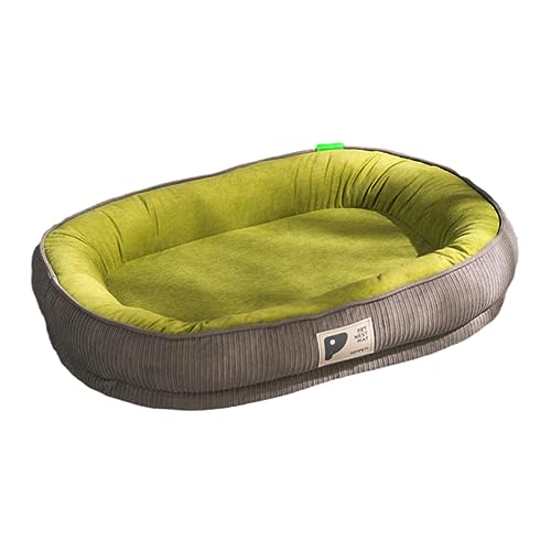 kowaku Hundebett / Hundebett, rutschfeste Unterseite, weich, rutschfest, für Kätzchen, mittelgroße Hunde, Welpen, 90 x 72 cm, Grün / Grau von kowaku