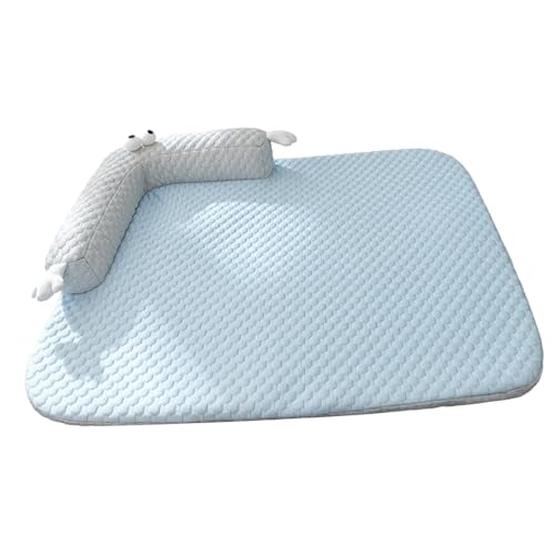 kowaku Hundekistenmatte, Katzenbetteinlage, Sommerkühlmatte, selbstkühlendes Pad für Zwinger, Schlafzimmer, blau L von kowaku