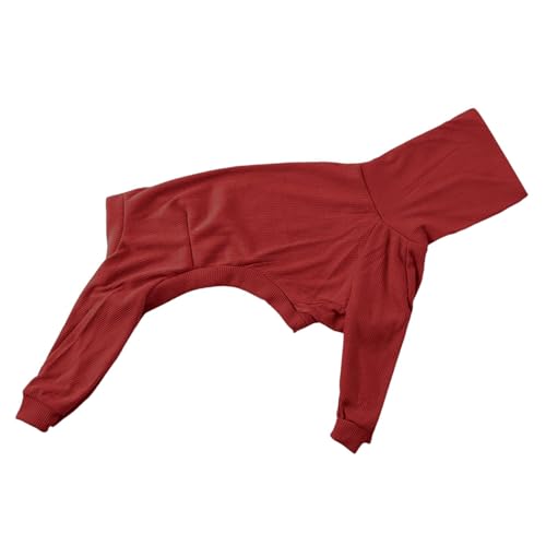 kowaku Hundemäntel, Hundepullover, hoher Kragen, weiche Hundebekleidung, warm, bequem, Ganzkörper-Overall für Hunde, Hundekleidung für Hunde, Rot 3XL von kowaku