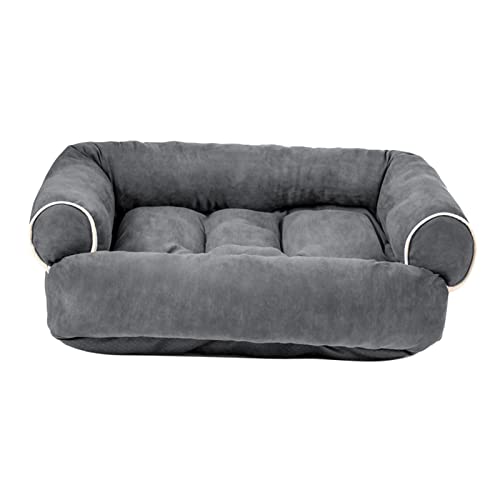 kowaku Hundesofa Bett Haustierbett Herbst Winter Warm Bequem Bett Nest Dunkelgrau L von kowaku