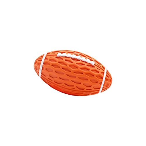 kowaku Hundespielzeugbälle Pet Squeaky Toys Balls Rugby Dog Chew Toy Interaktiver Ball für Welpen, Orange groß von kowaku