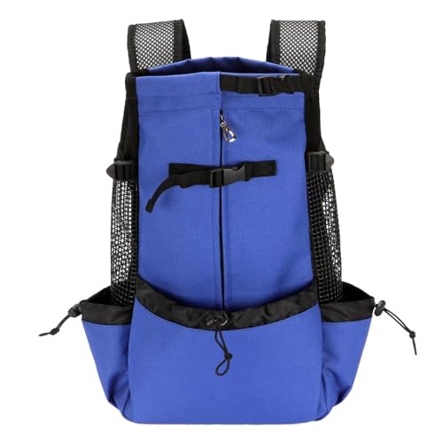 kowaku Hundeträger-Rucksack, Haustier-Tragetasche, Outdoor, reflektierende Streifen, Katzen-Rucksack, Reisetasche, Haustier-Rucksack für Reisen, Spaziergänge, blau M von kowaku