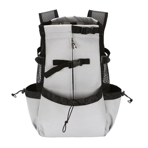 kowaku Hundeträger-Rucksack, Haustier-Tragetasche, Outdoor, reflektierende Streifen, Katzen-Rucksack, Reisetasche, Haustier-Rucksack für Reisen, Spaziergänge, grau XL von kowaku