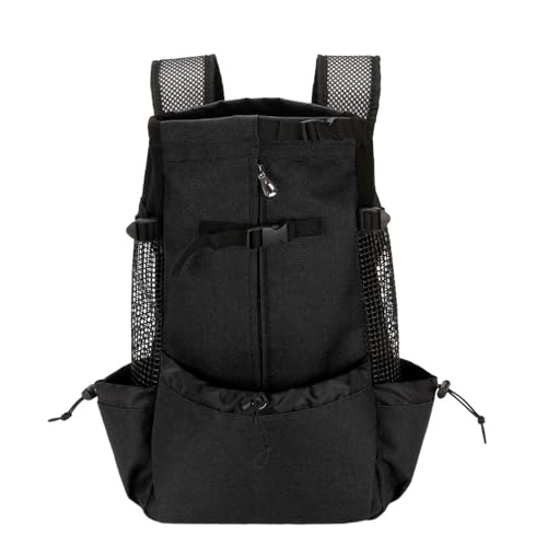 kowaku Hundeträger-Rucksack, Haustier-Tragetasche, Outdoor, reflektierende Streifen, Katzen-Rucksack, Reisetasche, Haustier-Rucksack für Reisen, Spaziergänge, schwarz M von kowaku