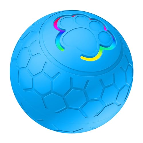 kowaku Interaktiver Hundespielzeugball mit Licht, interaktives Spielzeug, Kätzchenspielzeug, intelligenter beweglicher Hundespielzeugball für Heimtierbedarf, Blau von kowaku