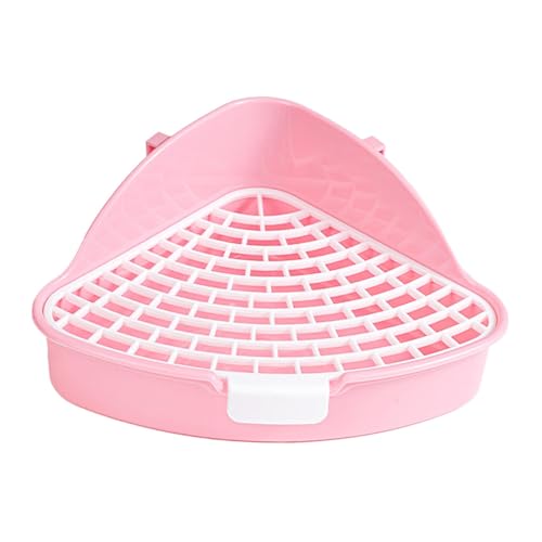 kowaku Kaninchenklo Ecktoilette Ecktoilette Anti Splashing Pee Pan Tray Ecktoilette Box Haustier Toilette, Rosa von kowaku