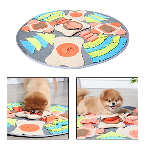 kowaku Katze Hund Schnüffelpads Puzzle Spielzeug Nase Training Futtersuche Matte Rund Orange von kowaku