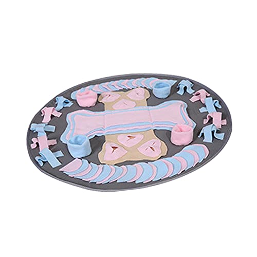 kowaku Katze Hund Schnüffelpads Puzzle Spielzeug Nase Training Futtersuche Matte Rund Rosa Blau von kowaku