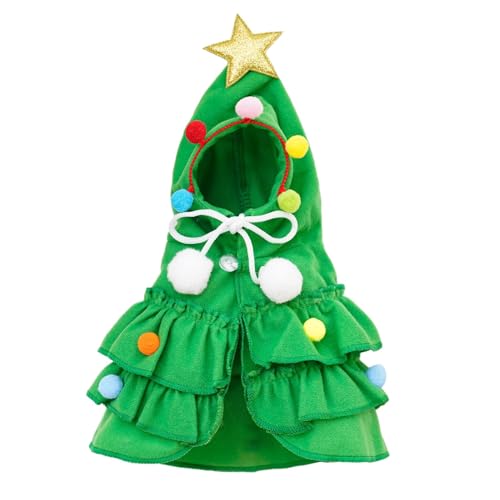 kowaku Katzen Neujahr Bekleidung Haustier Weihnachtskostüm Cosplay Kleid Xmas Pet Kleidung Neujahr Party Supplies für Katzen Hunde, Grün Medium von kowaku