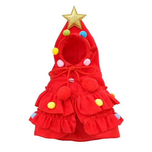 kowaku Katzen Neujahr Bekleidung Haustier Weihnachtskostüm Cosplay Kleid Xmas Pet Kleidung Neujahr Party Supplies für Katzen Hunde, L Rot von kowaku