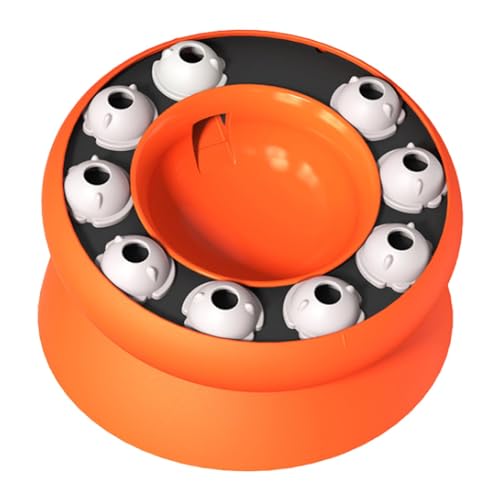 kowaku Katzen-Slow-Feeder, erhöhter für langsames Fressen, Katzen, Hunde, Puzzle-Spielzeug, Leckerli-Spender, Orange von kowaku