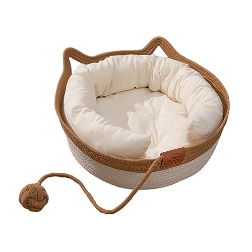 kowaku Katzenbett Korb Katzenkratzbrett Universal Pet Supplies Durable Zwinger Sommer Rund Schlafnest Haus für Welpen Große Katzen Kleine Hunde, L von kowaku