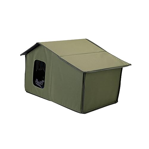 kowaku Katzenhaus für draußen, Hundehaus, faltbares Zelt, wasserdicht, für, kältebeständig, warmer Zwinger, Unterschlupf für streunende, GRÜN von kowaku