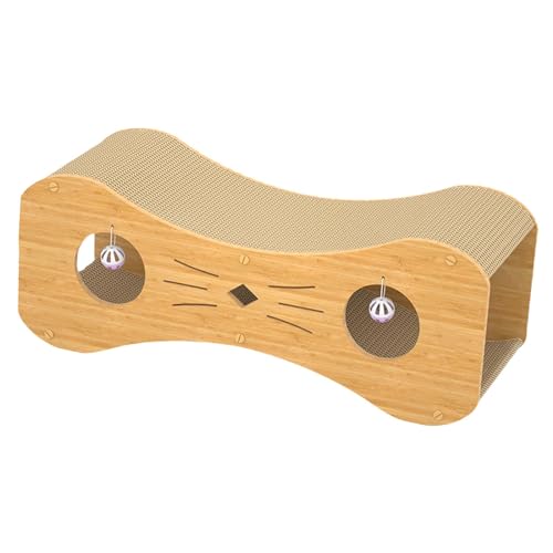 kowaku Katzenkratzer, Lounge, Kratzunterlage, Spielzeug, Krallenspielzeug, Versteck, Spieltunnel für kleine, mittelgroße und große Katzen, Kätzchen, Kitty im, 2XL Holz von kowaku