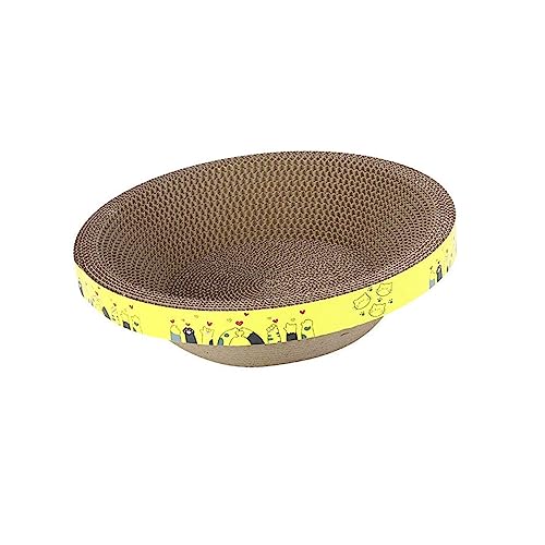 kowaku Katzenkratzer-Pad, Nest, schüsselförmig, für, Katzenkratzer, verhindert Schäden an Möbeln, Schleifklaue, kreisförmiges, gewelltes, m von kowaku