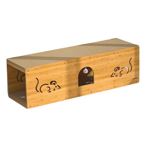 kowaku Katzenkratzhaus, Spieltunnel, Kratzunterlage, Spielzeug, Krallenspielzeug, verstecktes Aktivitätsspielzeug für den Innenbereich, für Katzen, Häschen, extra großes Holz von kowaku