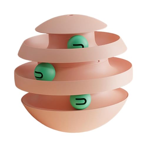 kowaku Katzenspielzeug Set mit Interaktivem Spielball für Kätzchen, ROSA von kowaku