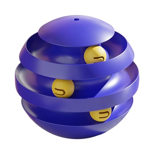 kowaku Katzenspielzeug Set mit Interaktivem Spielball für Kätzchen, tiefes Blau von kowaku