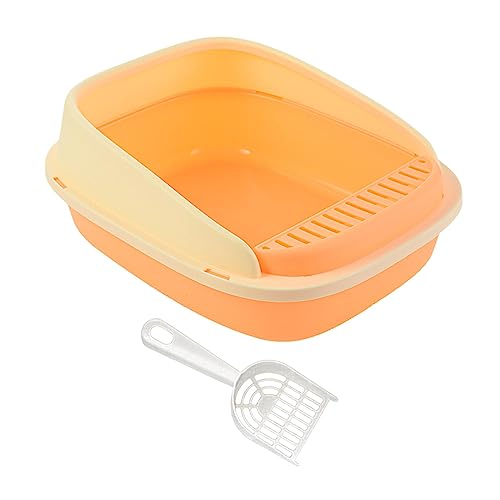 kowaku Katzentoilette Katzentoilette Freiluft-Katzentoilette Katzentoilette Katzentoilette stabil leicht zu reinigen Orange 40x33x16cm von kowaku