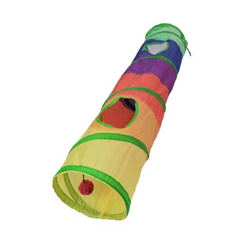 kowaku Katzentunnel für Indoor Katzen Katzenpuzzle Spielzeug Indoor Tier Spielspielzeug Loch Zusammenklappbar Spielspielzeug Pet Tube für Katze Laufen Spielen von kowaku