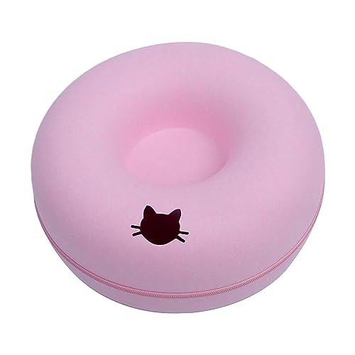 kowaku Katzentunnelbett, Katzenhöhle aus Filz für Hauskatzen, waschbarer Reißverschluss, kratzfestes Katzennest, Katzenwohnung, Rosa 60cm von kowaku