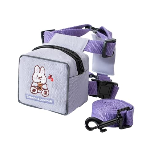 kowaku Lovely Dog Backpack Harness Pet Harness Backpack Dog Snacks Backpack Pet Self Carrier for Outside Outdoor Daily Walking, Violet M von kowaku