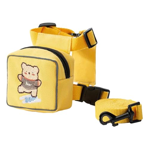 kowaku Lovely Dog Backpack Harness Pet Harness Backpack Dog Snacks Backpack Pet Self Carrier for Outside Outdoor Daily Walking, Yellow M von kowaku